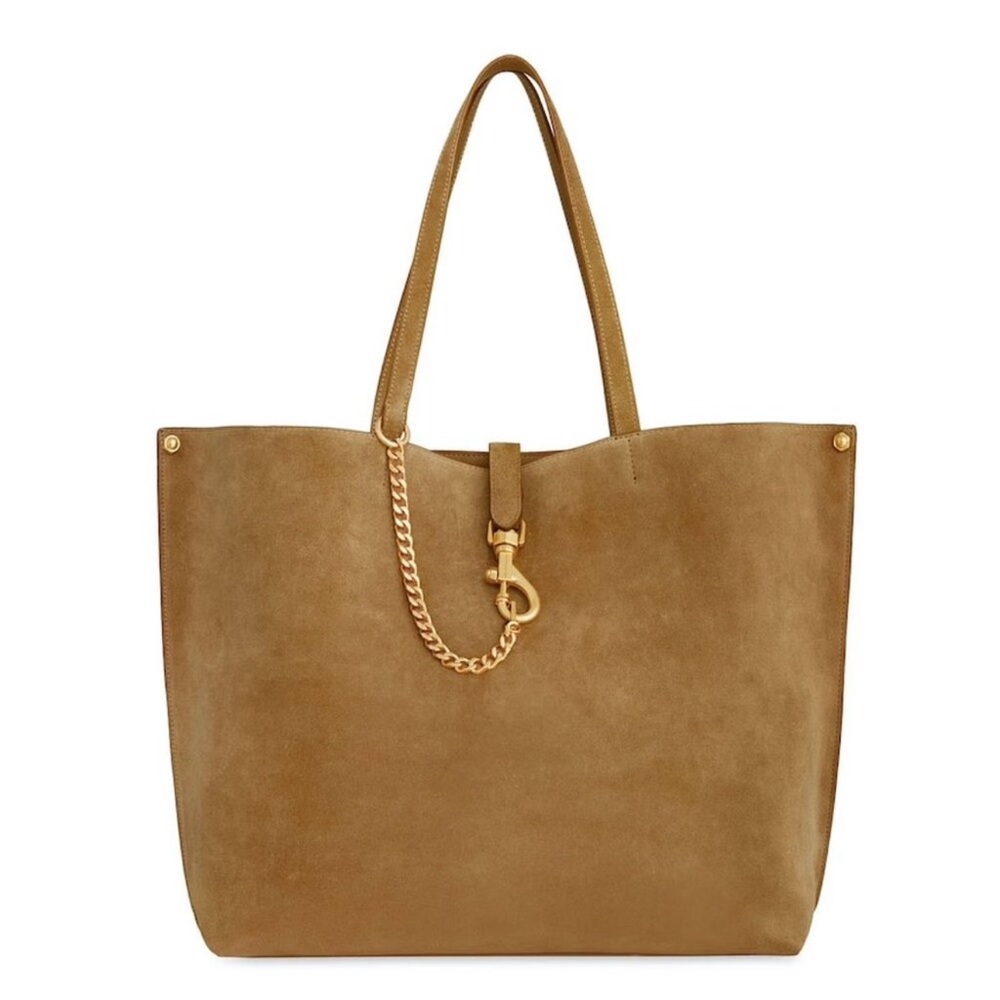 MINKOFF “Megan” NWT *read* Suede Tote Bag with Chain Accent in Tan